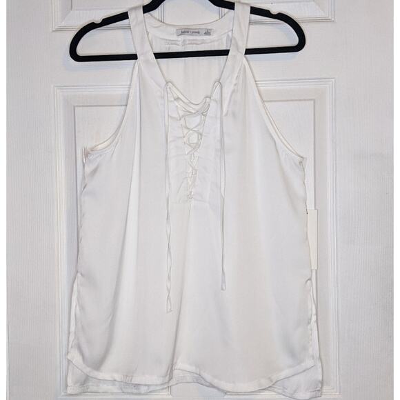 Bishop & Young White Lace Up Tank L - Picture 2 of 13
